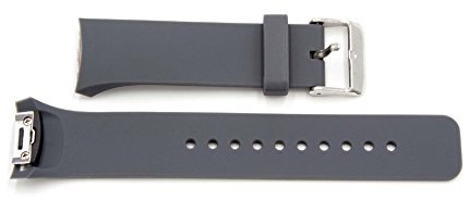 vhbw bracelet L compatible avec Samsung Galaxy Gear S2 Smart Watch montre connectée - 12.5cm + 8.5cm silicone gris