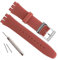 OliBoPo Bracelet de montre de rechange étanche en caoutchouc de silicone pour Swatch (17 mm, 19 mm, 20 mm), rouge pastèque, 17mm, Sangle