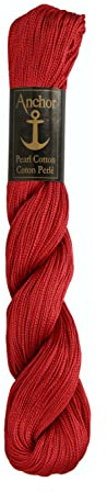 Anchor 4301005-01025 Stickgarne, 100% Baumwolle, orangerot mittel, Stärke 5, 198m, 57 Gramm