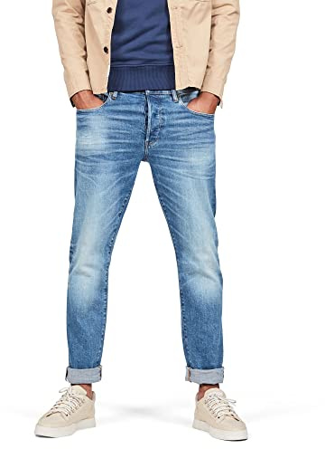 G-Star Homme Jean 3301 Straight, Bleu (authentic faded blue 51002-B631-A817), 27W / 32L
