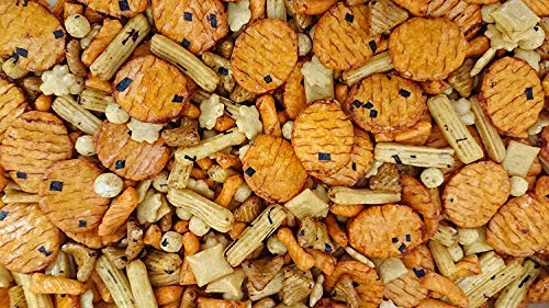 Reiscracker, Yamato Mix 1 kg | Gebratene Yamato-Reisstangen | Pikanter Mix Vorspeise | Sortiertes asiatisches Reis, Tapioka und Chili-Sortiment | Ein Hauch von Salz, Soja und etwas Würzigem | Dorimed