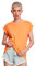 Urban Classics Women's Ladies Extended Shoulder Tee Basic T Shirt with Capsleeves Shortsleeve T Shirt Top Crew Neck, Papaya, XXL UK
