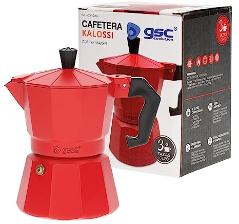 GSC Cafetera Kalossi 3 tazas Rojo 400010009