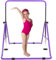 DOBESTS Gymnastikstange Kinder, Faltbarer Turnreck Reckstange Indoor, Gymnastics Bars for Kids mit Verstellbarer Höhen, Erweiterbare Junior-Heimausrüstung Stangen für das Kinderheimtraining, lila
