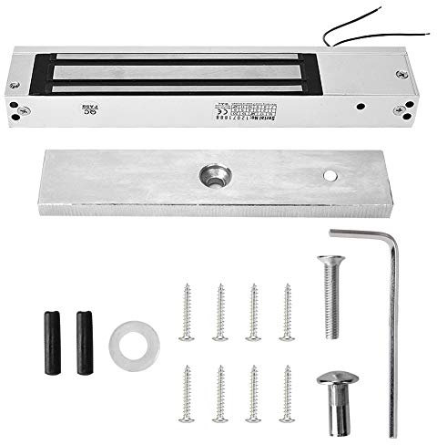 DC 12V Electromagnetic Lock, 280kg(617.3lbs) Waterproof Door Access Control Maglock Kit System, Electric Magnetic Door Lock Holding Force for Wooden Door, Metal Door, Glass Door, Fireproof Door