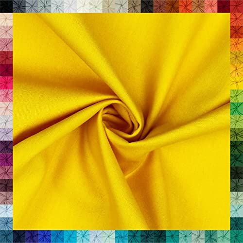 VmG-Store Baumwollstoff Uni 100% Baumwolle Oeko-Tex Meterware ab 50cm über 70 Farben zur Auswahl (30 Zitrone, 100 x 148cm)