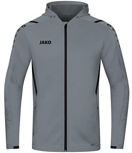 JAKO Herren Kapuzenjacke Challenge, Steingrau/Schwarz, 3XL