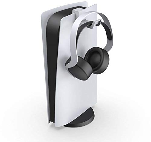 Yusheng Support de casque PS5 unique pour casque de jeu 3D Blanc, compatible avec la plupart des casques tiers, avec montage mural et organisateur de manette mobile