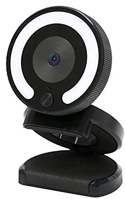 Foscam W28 - Webcam 1080P USB mit Mikrofon und beleuchtetem LED-Ring, verstellbar für Computer