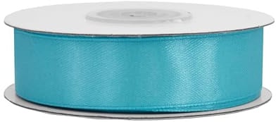 Satinband 18mm x 25m Rolle - FARBAUSWAHL in 3/6/12/18/25/38/50/75/100mm - farbecht & waschbar - Schleifenband für Hochzeit - Geschenkband zum Verpacken Dekorieren Basteln - Helltürkis 340