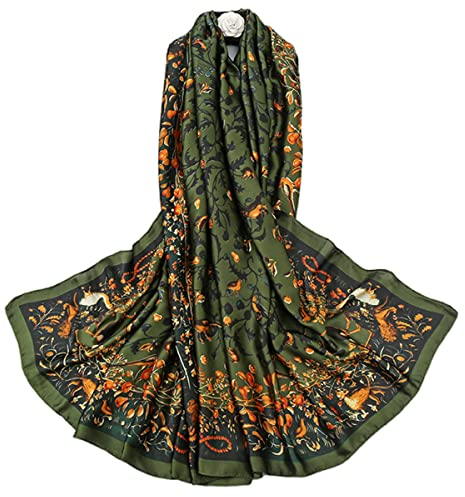 FAIRYGATE Seidenschal Damen Seide Luxuriöse Schals Warm & Weich als Stola Seidentuch Halstuch 90 * 180 cm 88006