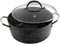 WECOOK! - Cacerola Alta Antiadherente de Granito 24cm | Cocina Saludable Libre de PFOA | Eficiencia Energética con Full Induction | Versátil para Todo Tipo de Cocinas, Negro Moteado, Aluminio