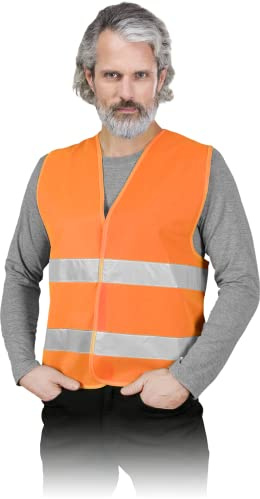 Ogrifox OX-LUMI Warnweste Orange | Größe 3XL | Sicherheitsweste | Schutzweste | Warnwesten Auto | Warnweste Fahrrad