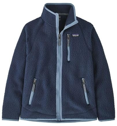 Patagonia K's Retro Pile Jkt Top, New Navy w/Light Plume Grey, S Bambino