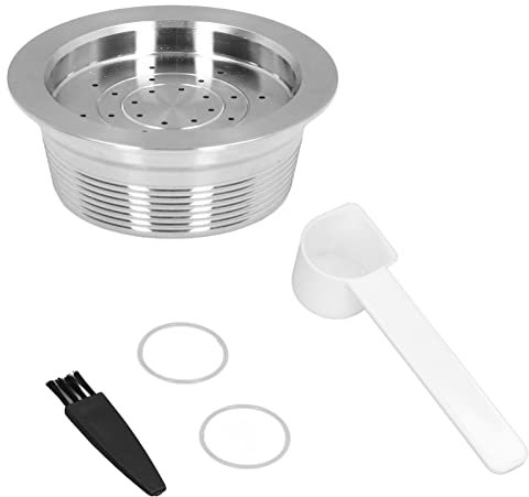 Tyenaza Tasse à Capsules de café, Capsules à Expresso réutilisables dosettes de café Rechargeables Tasses en Acier Inoxydable filtres à Tige compatibles pour LAVAZZA Mio