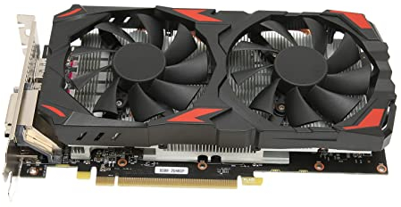 Grafikkarte, RX 580 8GB GDDR5 256bit Gaming Grafikkarte mit 2 Kühlgebläsern, 16 PCI Express 3.0 Computer Grafikkarte für Gaming PC, 7000MHz Kernfrequenz