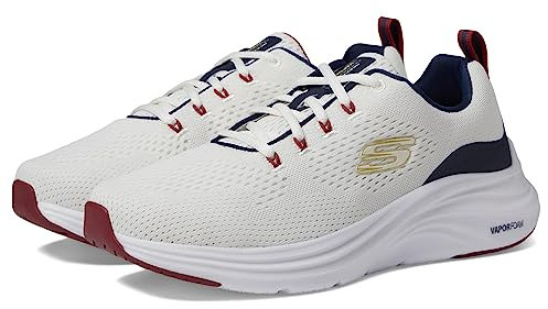 Skechers Men's Vapor Foam Trainers, White Mesh/Synthetic/Navy Red Trim, 9.5 UK