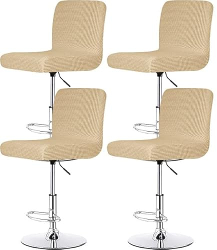 Barhocker Stuhlhussen Stretch Stuhl Abdeckungen Stuhlbezug Samt 1/2/4/6PCS Stretch Abnehmbare Barhockerhussen für Kneipentheke Höhe Seitenstuhlbezüge Waschbare Stuhlhussen (Color : #14, Size : 4PCS