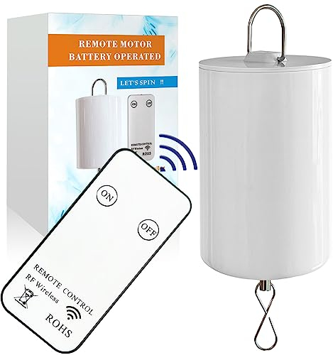 Aoedelyart Disco Ball Motor Wind Spinner Hanging Display Motor Rotating Motor,Garden Decor Motor for Mirror Ball Wind Chimes,with Mini Remote Controller for Battery Operated Motor-20 RPM Medium Speed