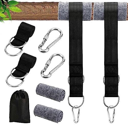 Tree Swing Hanging Straps, 1.5M/59Inch Outdoor Swings Accessories Hold to 1100lbs, Hammocks Chair Hanging Kit, Hammock Strap Garden Swing Rope Perfect for Tree Swing Seat, Hammock, Plank