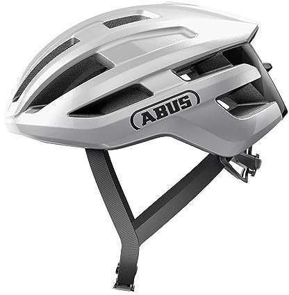 ABUS Rennradhelm PowerDome - Leichter Fahrradhelm mit cleverem Belüftungssystem und aerodynamischem Profil - Made in Italy - für Damen und Herren - Silber, Größe S