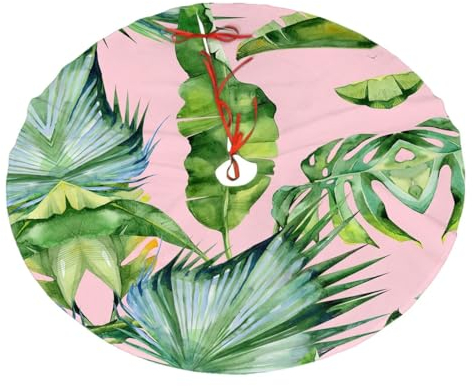 Frische Bananenblätter Druck Weihnachtsbaum Rock für Weihnachten Neujahr Haus Dekorationen Supplies 121,9 cm