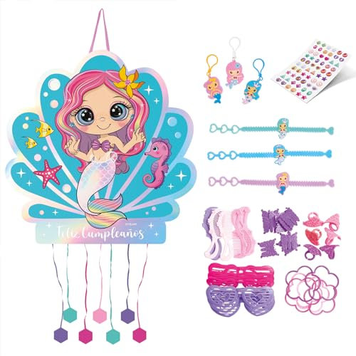 Piñata zum Geburtstag, groß, Dekoration für Kinderpartys für Jungen und Mädchen, große Pinata zum Befüllen mit Spielzeug und Süßigkeiten. (Pinata Meerjungfrau)