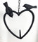 Cast Iron Heart Shape Wild Bird Hanging Fruit Feeder In 2 Colours (black)