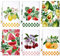 Bencailor Geschirrtücher mit Früchten, Apfel, Wassermelone, saugfähig, für Sommer, Küche, Badezimmer, Heimdekoration, 40 x 60 cm (frische Farbe, Obst), 4 Stück