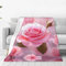 Ultraweiche Micro-Fleece-Decke mit Blumenmuster, Rosenmuster, ultraweich, leicht, warm, Bettüberwurfdecke