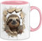Trendation - 3D Faultier Tasse Geschenk Kaffee-Becher Faultier Loch Wand (Rosa)