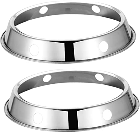 KOMBIUDA Edelstahl Wok-Ring 2 Stück Gasherd Topfhalter Kochuntersetzer Hitzebeständig Rutschfest Stabile Unterstützung Für Küchenwok Und Pfannen 9.25 Zoll
