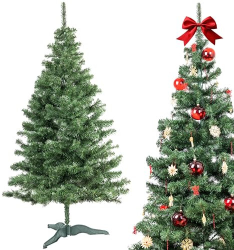 Creative Home Albero di Natale Artificiale 220 cm | Albero Verde Realistico, Super Folto | Decorazione Natalizia Pieghevole | Rami Densi di Verde Profondo con Base Stabile | Interno ed Esterno