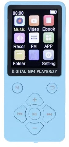 16 GB MP3-Player mit Bluetooth, HiFi-Sound, 1,8-Zoll-Bildschirm, Tragbarer Musik-Player mit Kopfhörern, Rauschunterdrückung, MP3-Musik-Player, Erweitert auf Bis zu 128 GB (Blue)