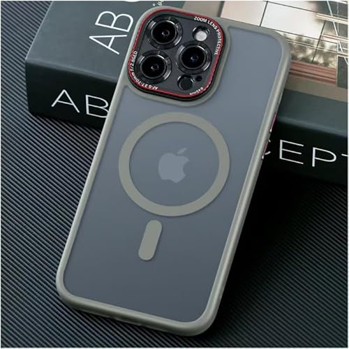 JUESHITUO für iPhone 16 Pro Max Hülle für Magsafe [Militärschutz] [Mit Integrierter Kameraschutz] Matt Stoßfest Kratzfest Anti-Fingerabdruck Handyhülle für iPhone 16 Pro Max Case Titan Natur