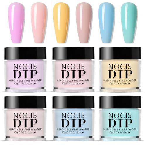 Layhou 6 Colors Nail Dipping Powder Set Nail Art Dip Powder Kit Fast-drying No UV/LED Nail Lamp Needed for DIY Salon Nail Art Manicure