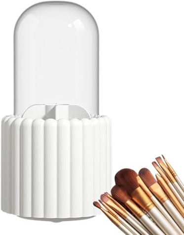 Grand seau de rangement rotatif pour rouge à lèvres - Grande boîte de rangement pour cosmétiques - Grande commode - Support rotatif pour pinceaux de maquillage