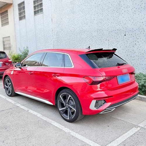 LWWNNFC Auto Heckspoiler Spoiler für Audi A3 8Y Hatchback 2021 2022 2023 2024, Auto KofferraumSpoiler Heckflügel Lippe Spoiler Dachspoiler Styling Zubehör,Glossy Black