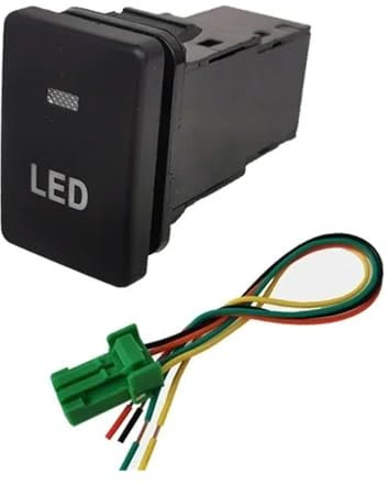 LHVHPKUKAN 1 Stück Schlüsselschalter Auto Orange LED Nebelscheinwerfer Kofferraum Sitzspiegel Heizung Lüfterschalter Druckknopf Passend for Suzuki Jimny 2019 2020 2021(LED)