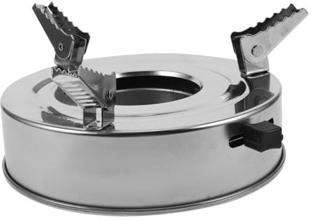 Happyyami Fornello Ad Alcool in Acciaio Inossidabile Bruciatori a Propano per Cucinare All'aperto Stufa a Legna Fuochi a Gas per Cucinare All'aperto Stufa a Tenda Stufa da Trekking Silver