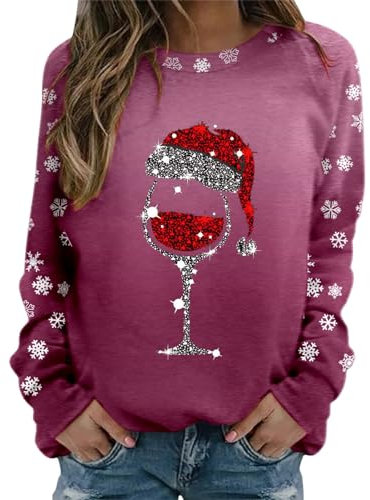 Weihnachts Pullis Damen Lustige Hässliche Christmas Pullover Damen Weihnachtspullover Zipper Hoodie Damen Damen Oberteile Weihnachts-Sweatshirt Hoodie Schwarz Damen Oberteile Damen Sommer Elegant