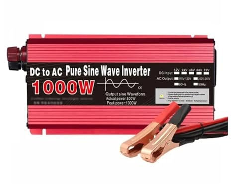 Onduleur 1000W Onduleur À Onde Sinusoïdale DC 12V À AC 220V Convertisseur De Batterie Externe Portable Onduleur Solaire Convertisseur