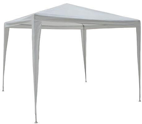 Paluplus Gazebo con struttura in Metallo, Misura 3x3 Metri, Telo in Nylon Impermeabile, Facile Da Installare, Protezione dai Raggi UV, gazebo per giardino, Feste ed Eventi -1059C (Bianco)