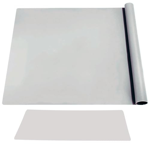 DeJivsin Tappetino in silicone 70 x 50 cm, Grande Tappetino in Silicone Grigio, Tappetino da Pasticceria in Silicone Grande, Protezione per Piano di Lavoro, Tappeto Silicone Cucina