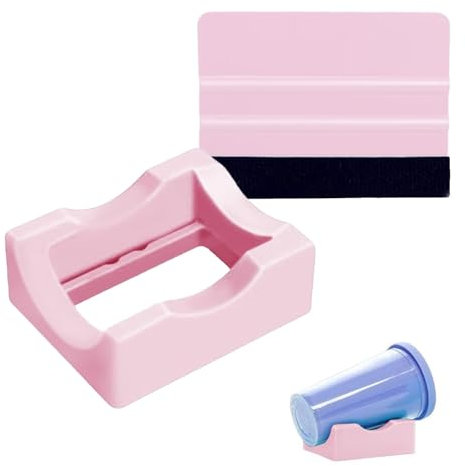 CYXZMYA 1 Pcs Cup Cradle for Crafting,Kleine Tassenhalterung aus Silikon,Abziehschaber rutschfest Becherhalter zum Basteln,für Becher mit ntegriertem Schlitz und Folienrakel mit Filzkante(rosa)