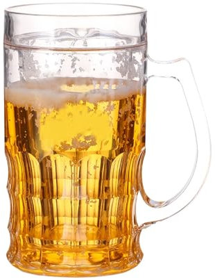 Bicchiere da birra a doppio strato, idea regalo per scherzo, 420 ml, a doppio strato, decorazione per frigorifero e tavolo da pranzo