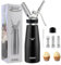 ERWEY Sahnespender 500ML, Sahnesyphon Aluminium, Sahnesprüher Auslaufsicherer Einfach Reinigen mit 3 Tüllen und 1 Reinigungsbürsten, für Küche Party Desserts