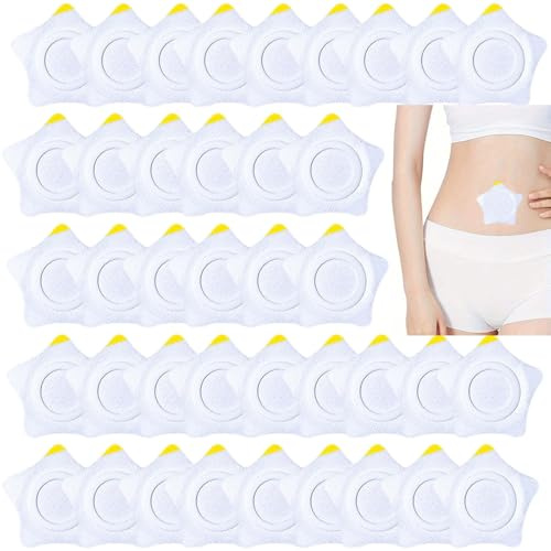 Amazleer 100 Stück Rizinusöl Pflaster für Bauchnabel, Castor Oil Packs Wrap - Bio Baumwolle, Detox Hautpflege, Wiederverwendbar