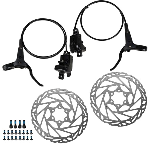 DREAMDASH Hydraulische Bremse Fahrrad Set, Scheibenbremse Set Vorne und Hinten (750 mm/1600 mm), Fahrradbremse Hydraulisch aus Aluminiumlegierung mit 160mm Scheiben für MTB Mountainbike Rennrad