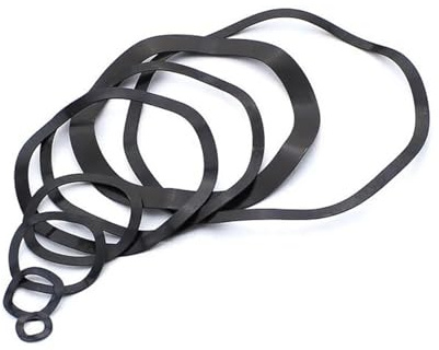 tianwandong Vågfjäderbricka 65Mn Kolstål trevågig svart packning Elastiska brickor vågpackning fjäder(136x159x1mm 5pcs)